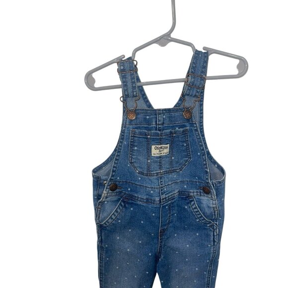 OSHGOSH Toddler Girl 2T Polka Dot Vestbak Denim Overalls - Picture 4 of 10